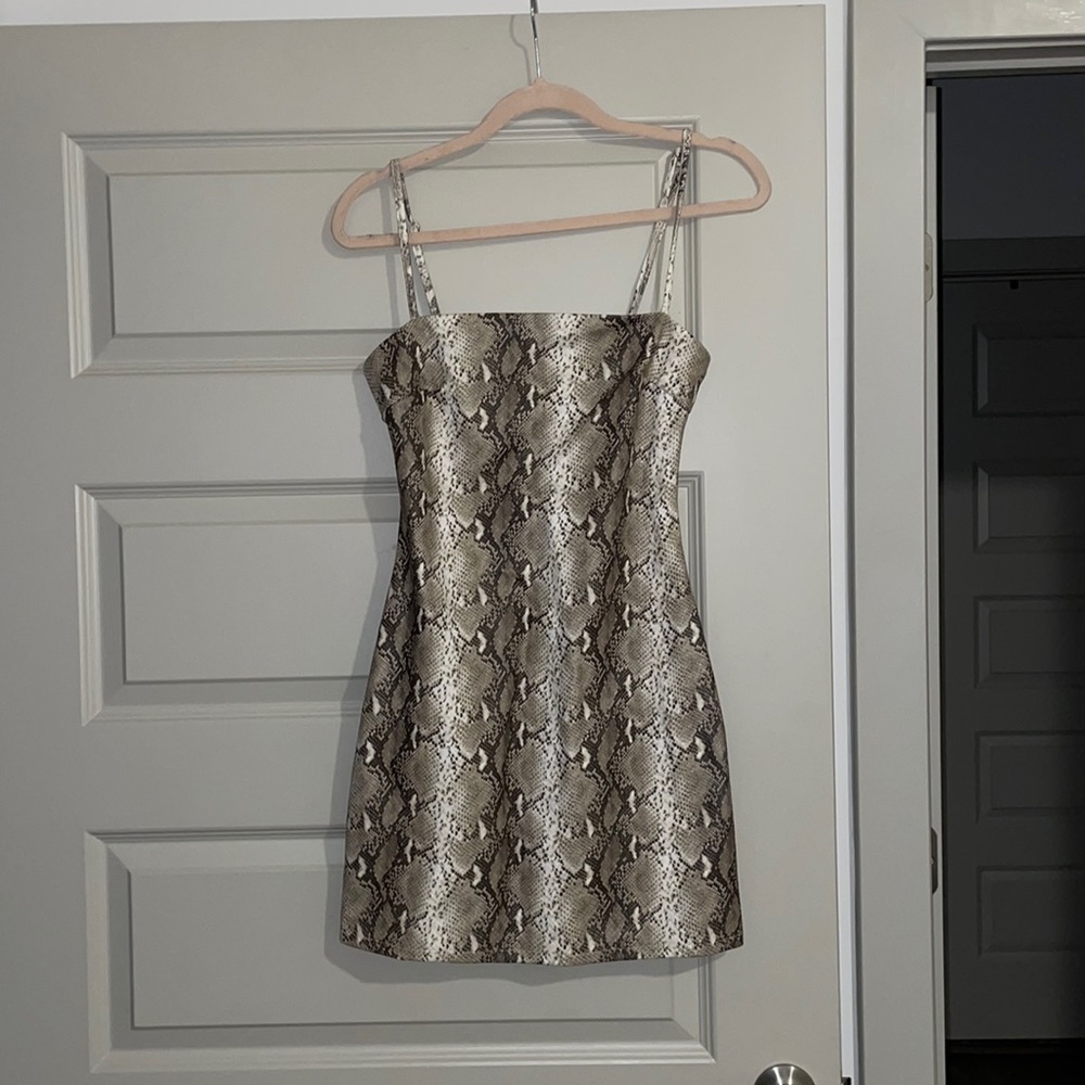 Tiger Mist mini leather dress